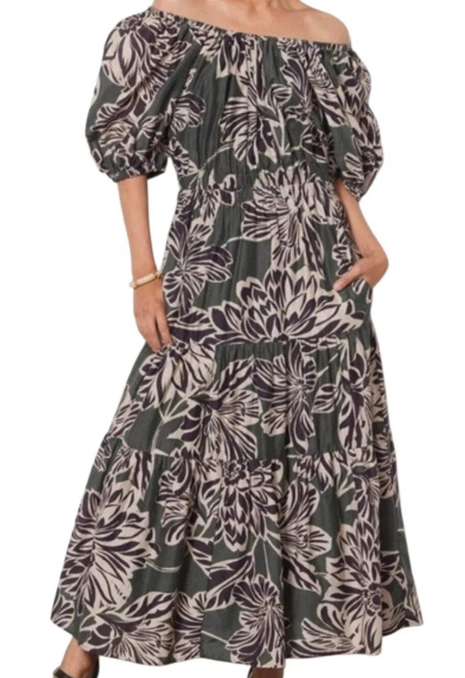 Velvet by Graham & Spencer Raya Printed Silk Cotton Maxi Dress XSmall